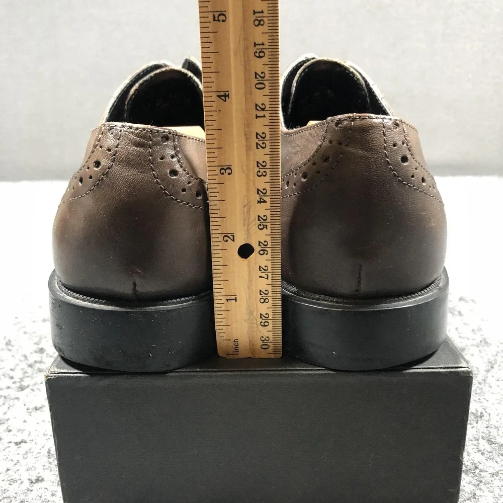 Kenneth Cole Reaction Shoes Mens Size 10.5 Brown Leather Cap Toe Oxford Dress